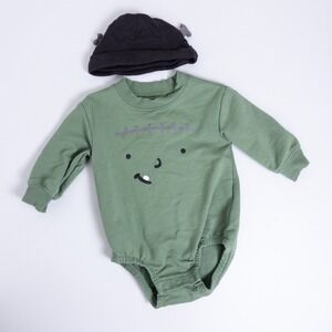Carter's Bodysuit Hat Set Kids 6M Green Frankenstein Halloween 2pc Outfit